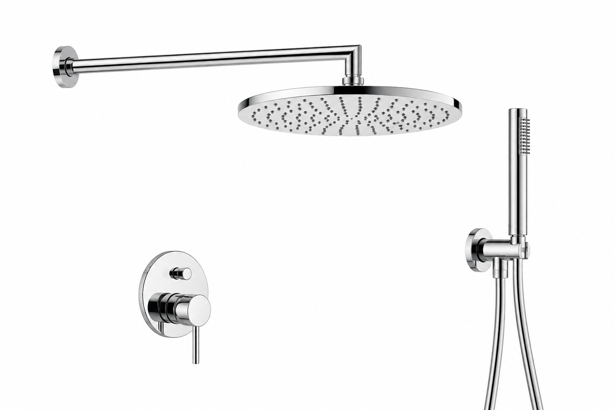 Soffione Braccio Kit Doccia Tondo